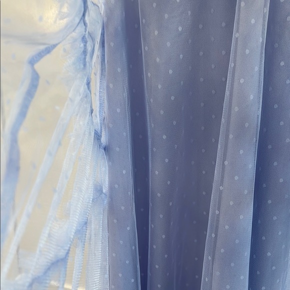 Elegant Blue Ruffled Prom Dress - Picture 6 of 13